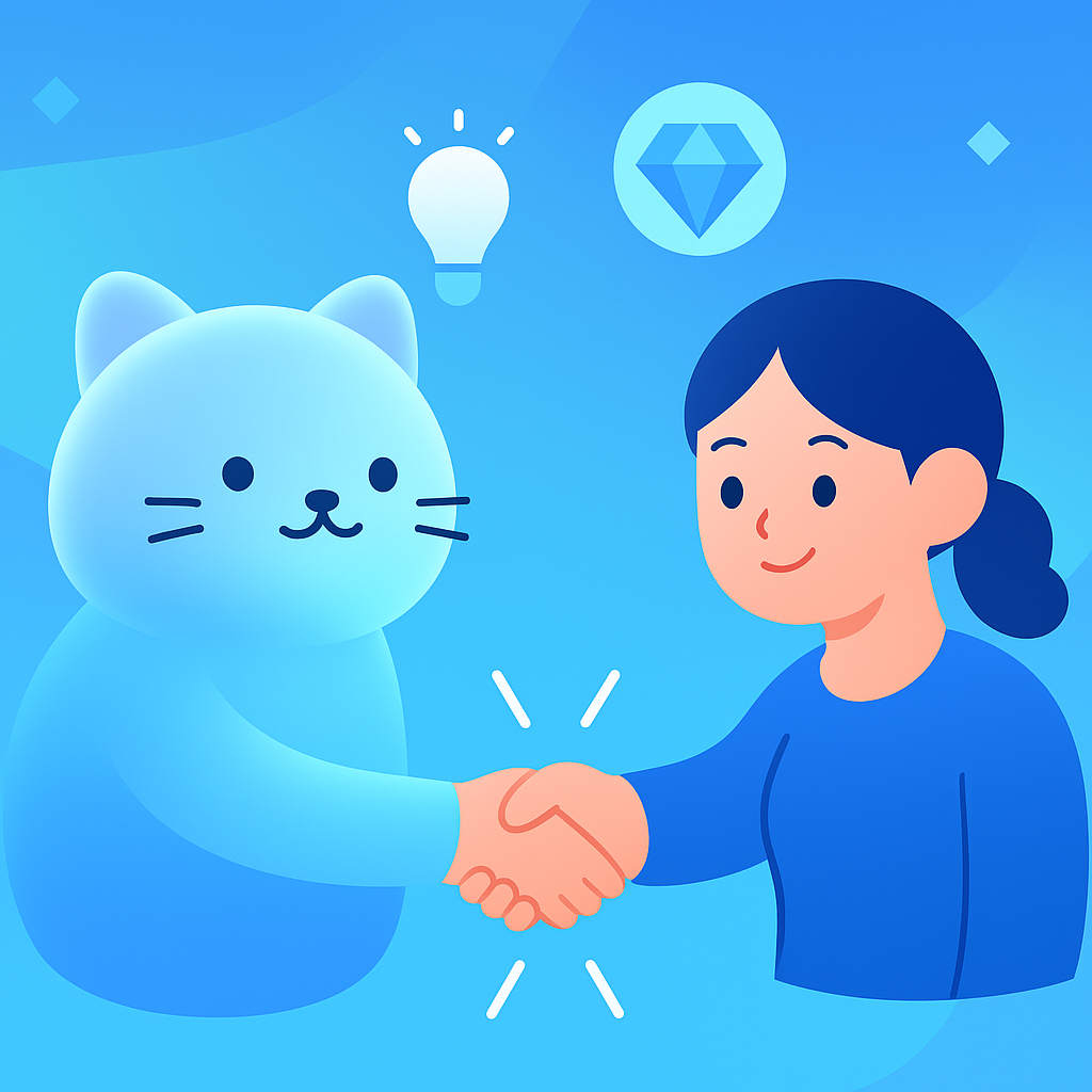 AIとクリエイターの関係性を表現したイメージ画像